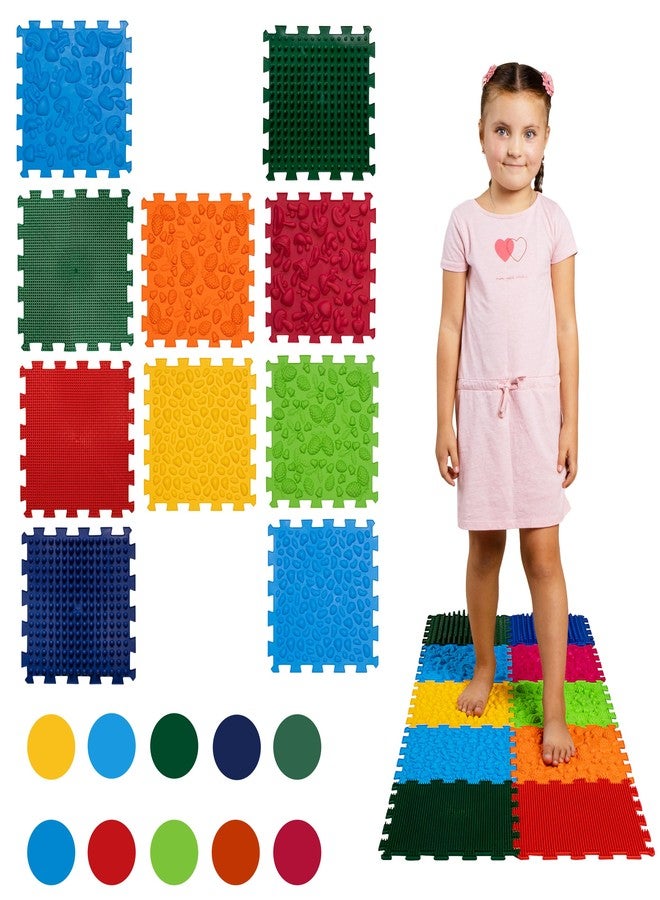 BIOL Textured Floor Mats Sensory Puzzle Rug Carpet - Sensory Floor Tiles Mat - Orthopedic Floor Mat Massage - Sensory Mats for Autistic People (10) - Image 1